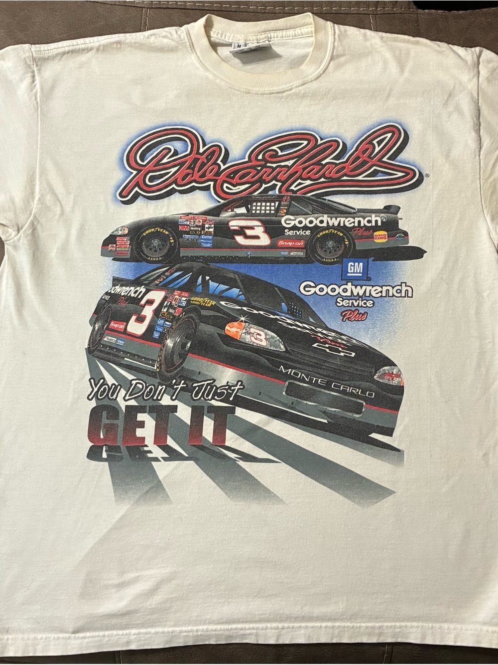Vintage 1999 Dale Earnhardt Sr You Have To Earn It TShirt 2 Sided White M